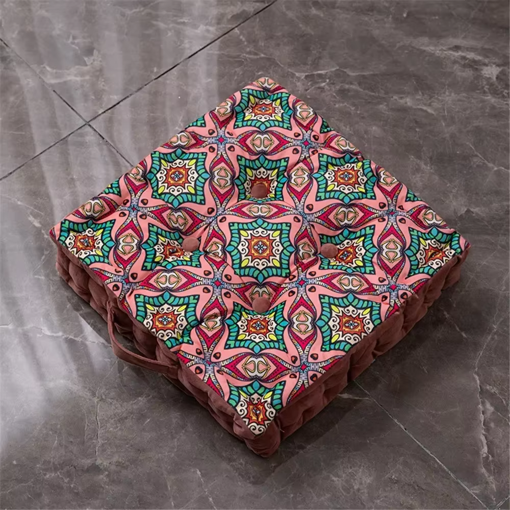 Coussin bohème Mandala, coussin de siège carré en velours, oreiller de Yoga, tapis Tatami japonais p