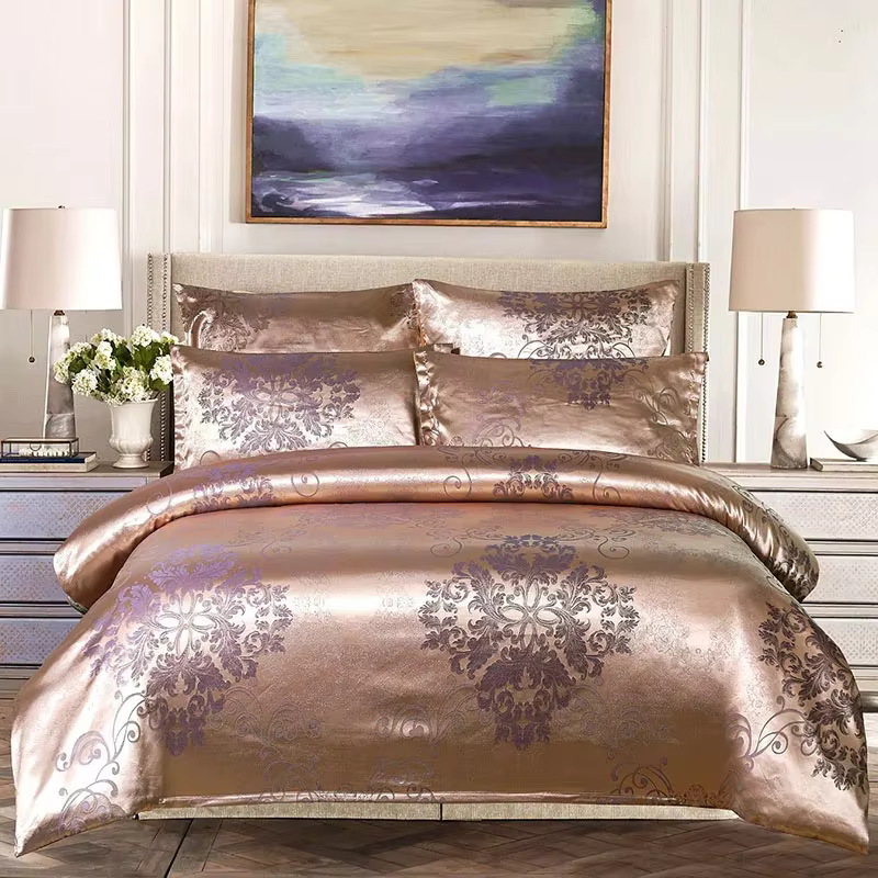 Ensemble de housse de couette en Satin Jacquard européen, ensemble de housse de couette lisse et res