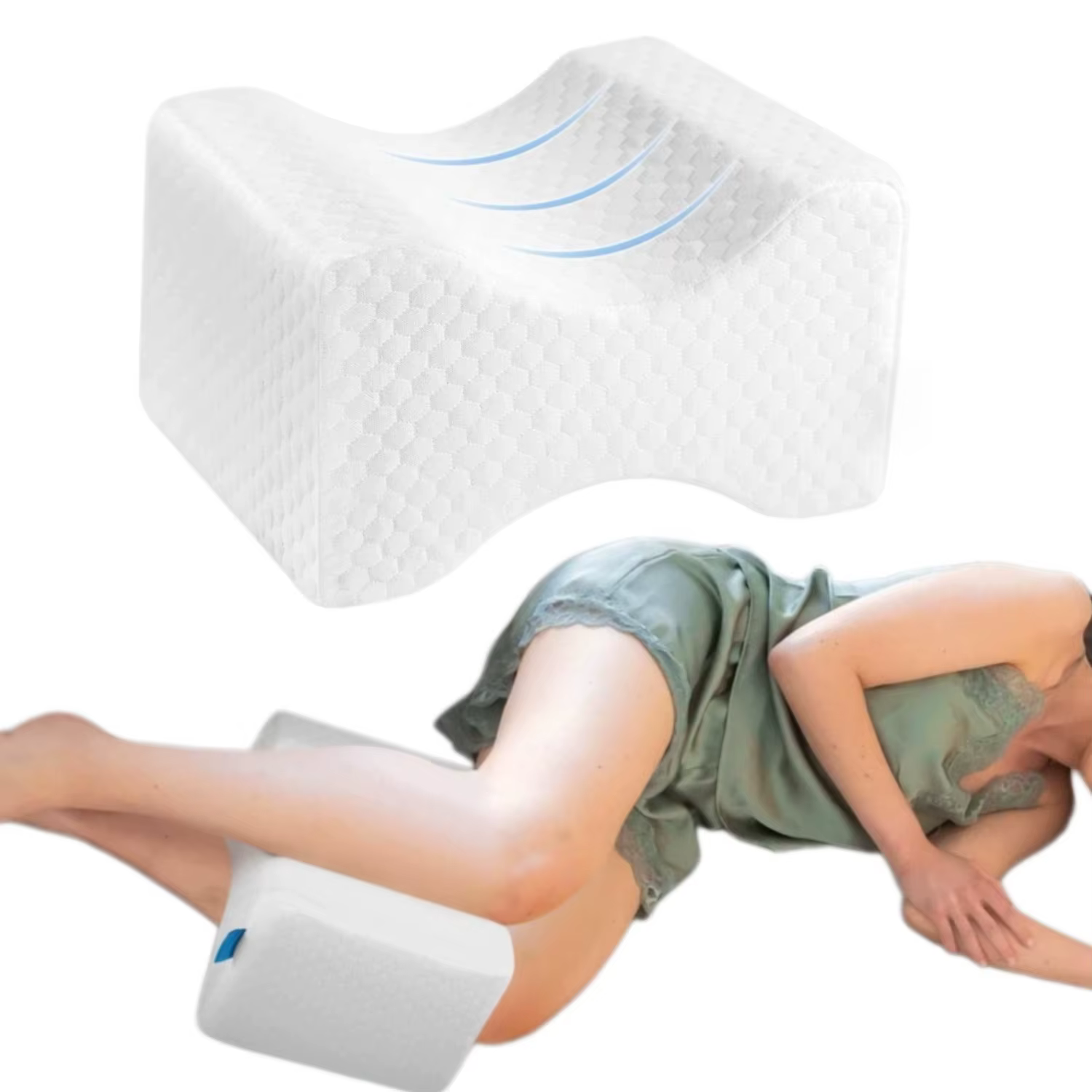 Coussin de genou pour dormir sur le côté, coussin de grossesse en mousse à mémoire de forme à rebond