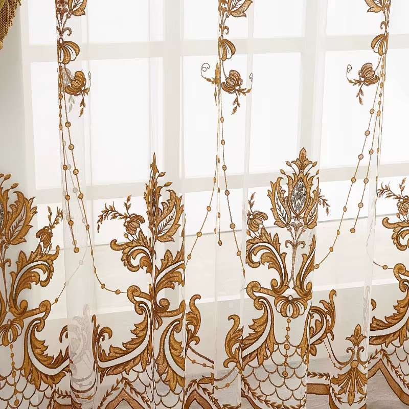 Rideaux de Style européen pour le salon, atmosphère luxueuse, rideaux de fenêtre de palais de Style 