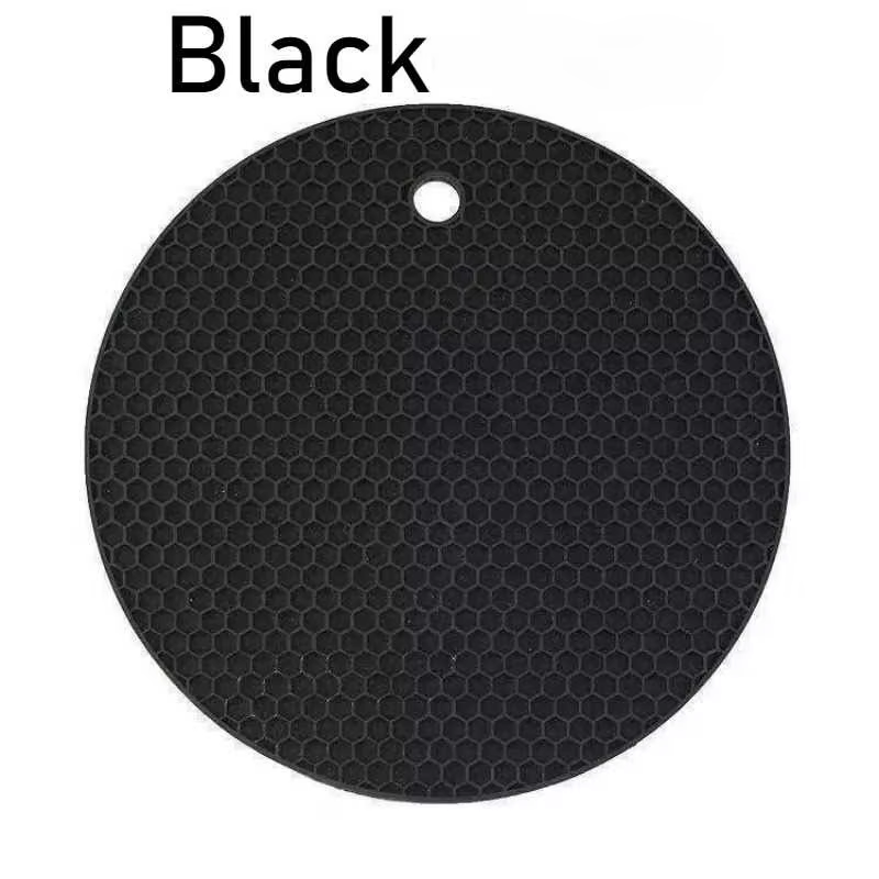 Lot de 1/2/3 dessous-de-plat ronds à motif nid d'abeille, supports multifonctionnels en silicone, ou