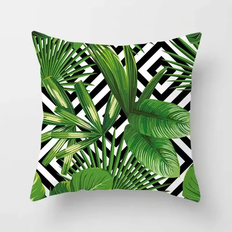Juste de coussin décorative pour la maison, taie d'oreiller, plantes tropicales, monstera, palmier, 