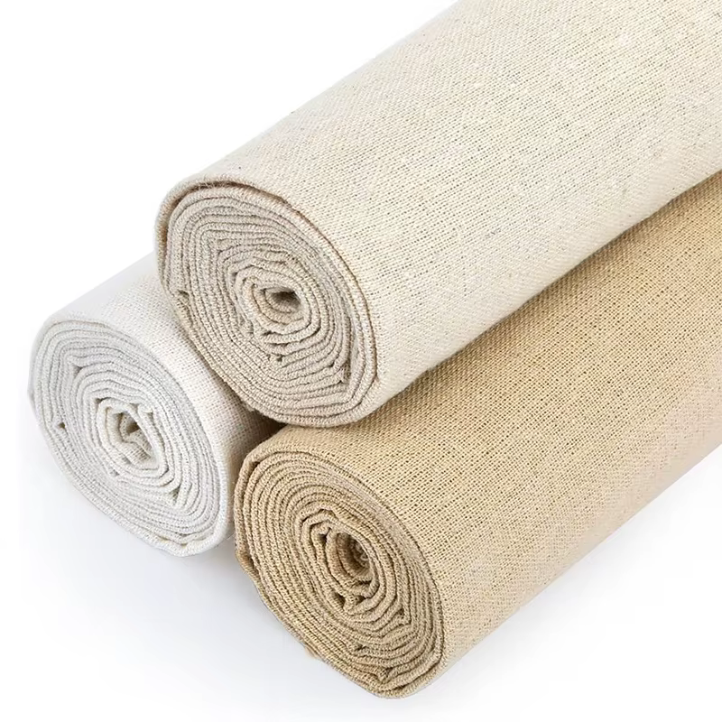 3 pièces de tissu en lin naturel de couleur unie de 50x50 centimètres, adapté à la fabrication de vê