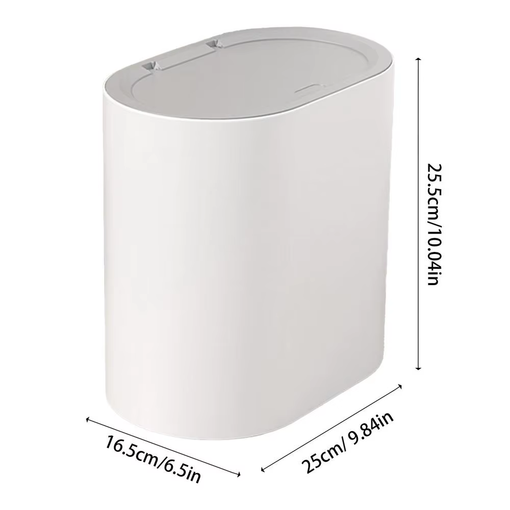 Poubelle de salle de bain avec couvercle, poubelle à pression anti-odeur, poubelle à ouverture par p