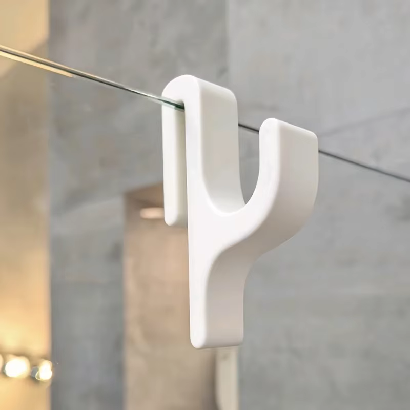 Crochet porte-serviettes 3D pour portes de douche en verre de 8 mm, patère de salle de bain pour vêt