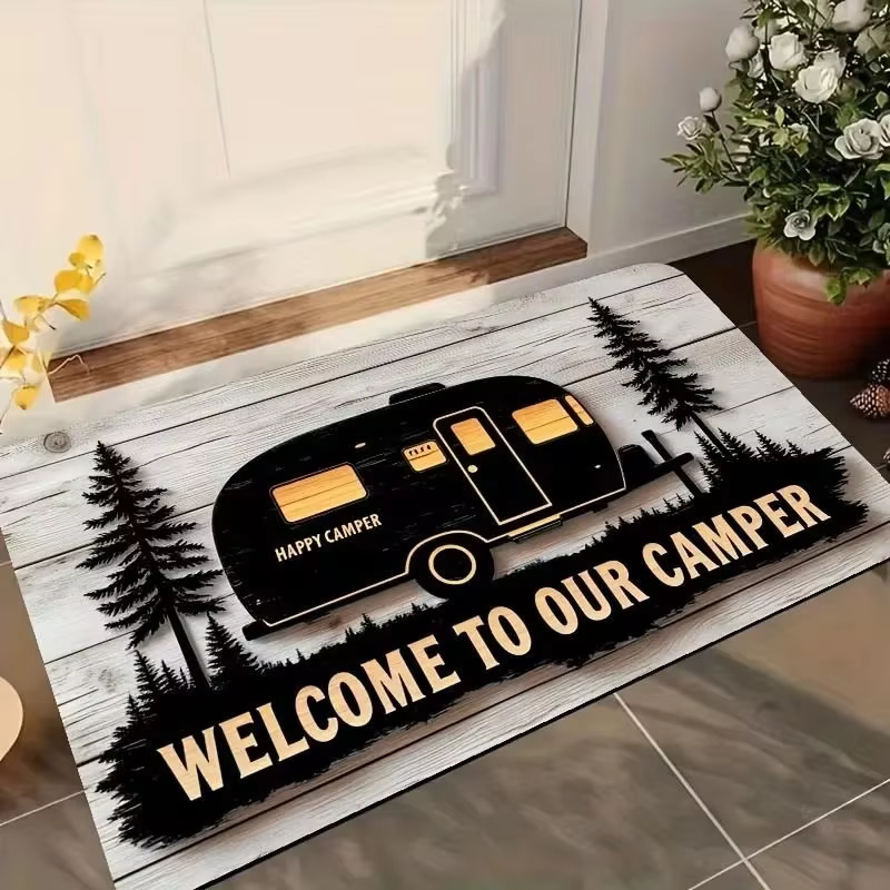 Tapis de bienvenue sur le thème du camping VIKAMA, tapis d'intérieur et d'extérieur pour camping-car