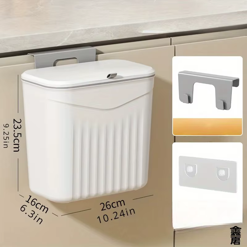 Poubelle murale blanche pour cuisine, conteneur de rangement en plastique pour économiser de l'espac