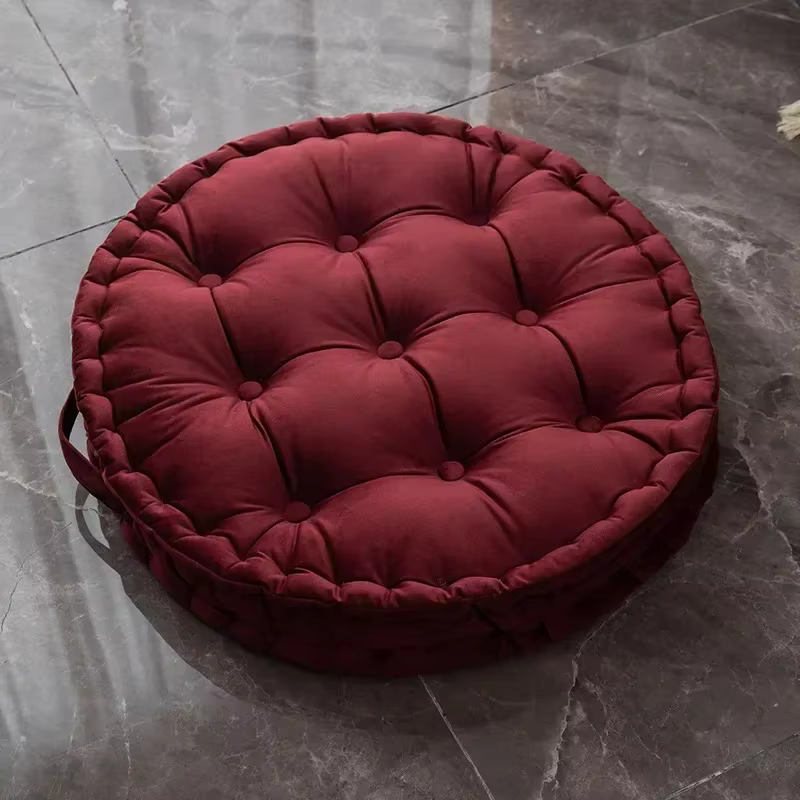 60x60 cm nordique plaine velours Tatami coussin rond oreiller épaissi hiver canapé dos coussin sol m