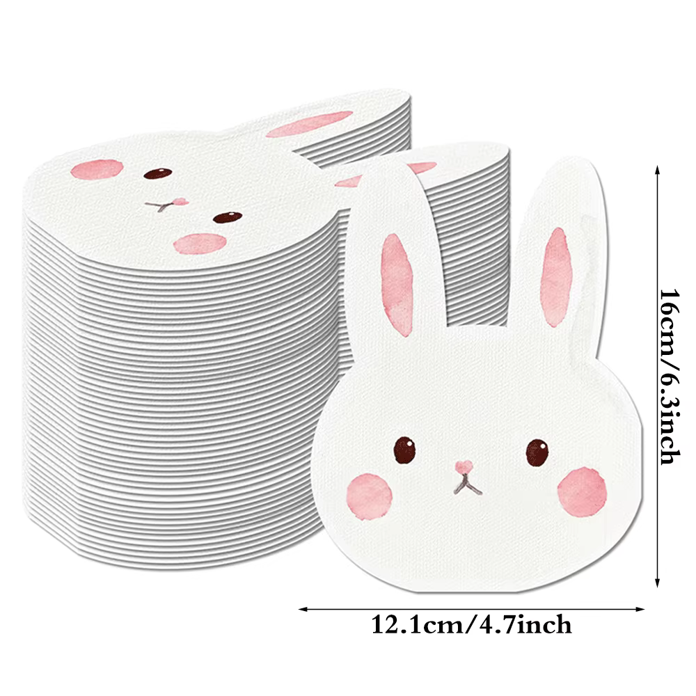 Serviettes en forme de lapin jetables, 20/40/100 pièces, en tissu pour pique-nique de pâques, décora