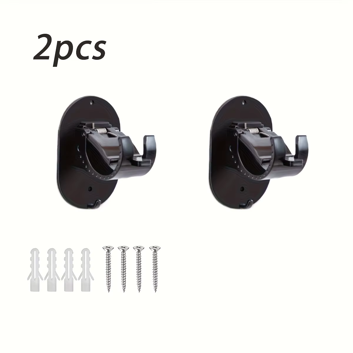Supports de tringle à rideau robustes, sans perçage, à fixer au mur avec vis, pour tringles à rideau