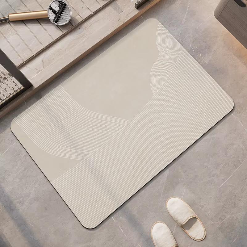 Tapis de pied en diatomite à séchage rapide pour salon, polymère de bain, tampon de douche Lea, tamp