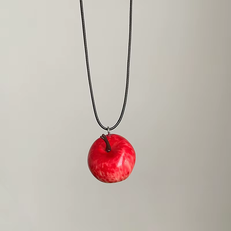 Collier avec pendentif en forme de Fruits pour femmes et filles, accessoires de sac à la mode amusan