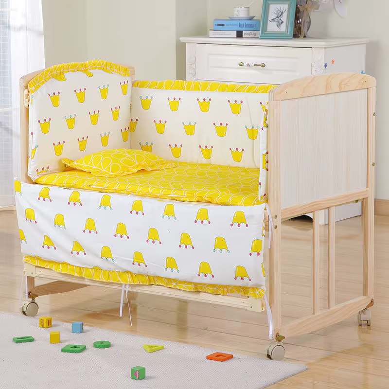 Pare-chocs en coton lavable pour lit de bébé, kit de literie CPull, coussin pare-chocs, matelas et o