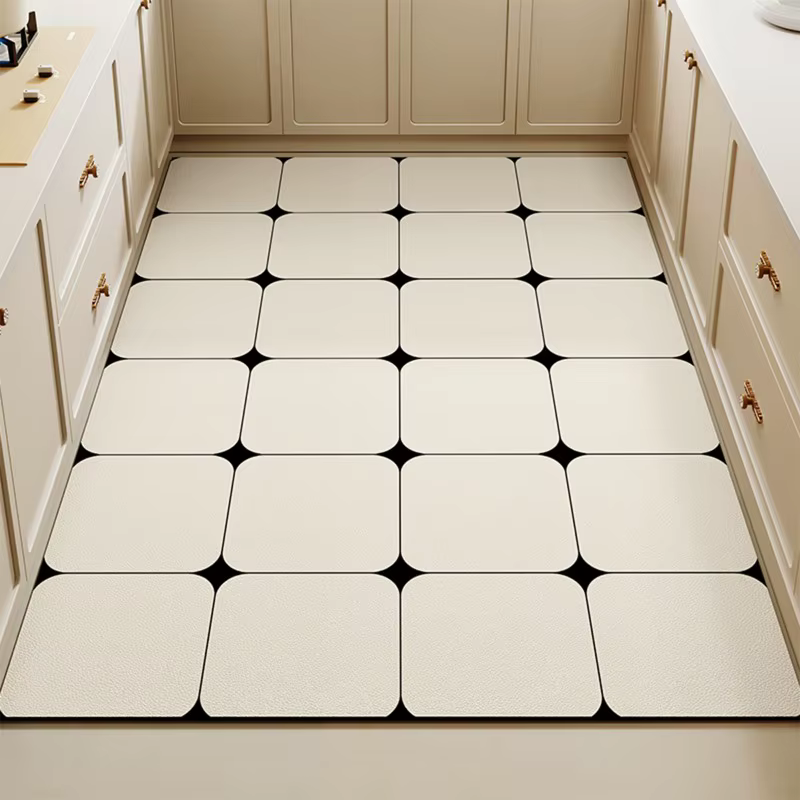 Tapis De cuisine grande surface tapis De sol en Pvc imperméable à l'huile tapis De pied en cuir déco