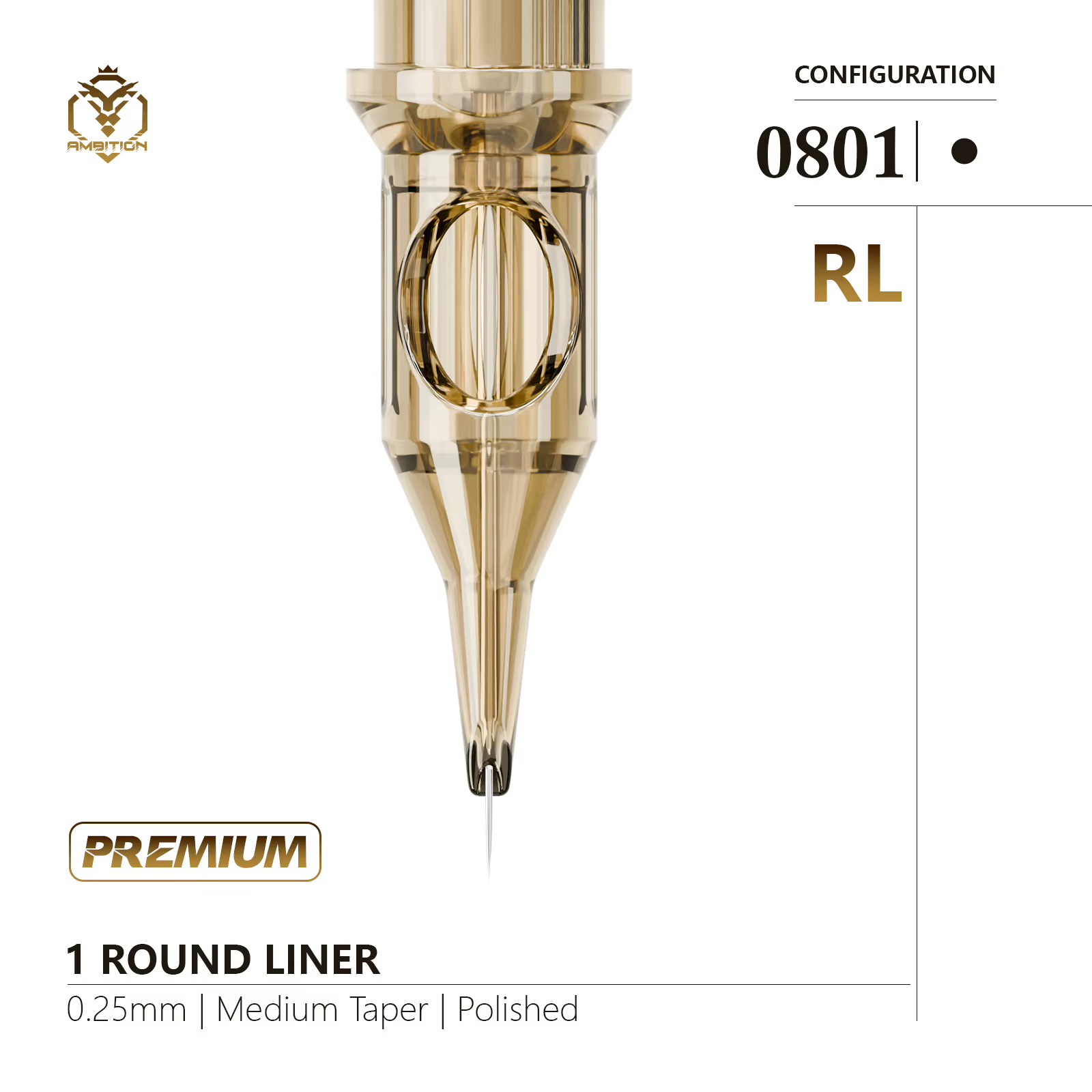 Lot de 20 cartouches d'aiguilles de tatouage Ambition Premium RM RL, Magnum rond, jetables et stéril