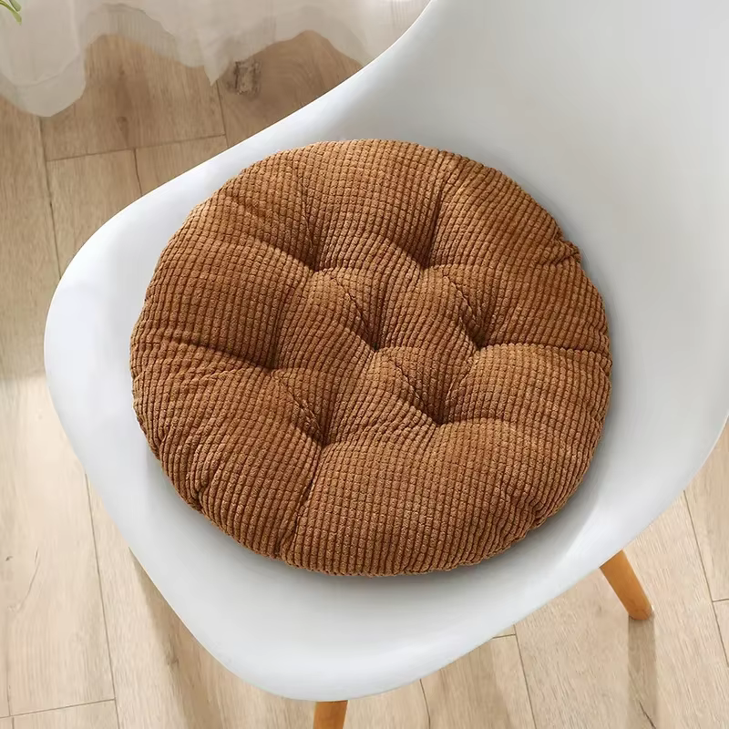 30/40/45 cm Simple épaissi velours côtelé coussin rond chaise coussin gros coussin futon tatami cous