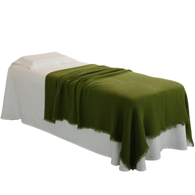 Couverture 200x150cm pour lit - Respirante et douce, couverture en tissu gaufré pour l'été et le pri