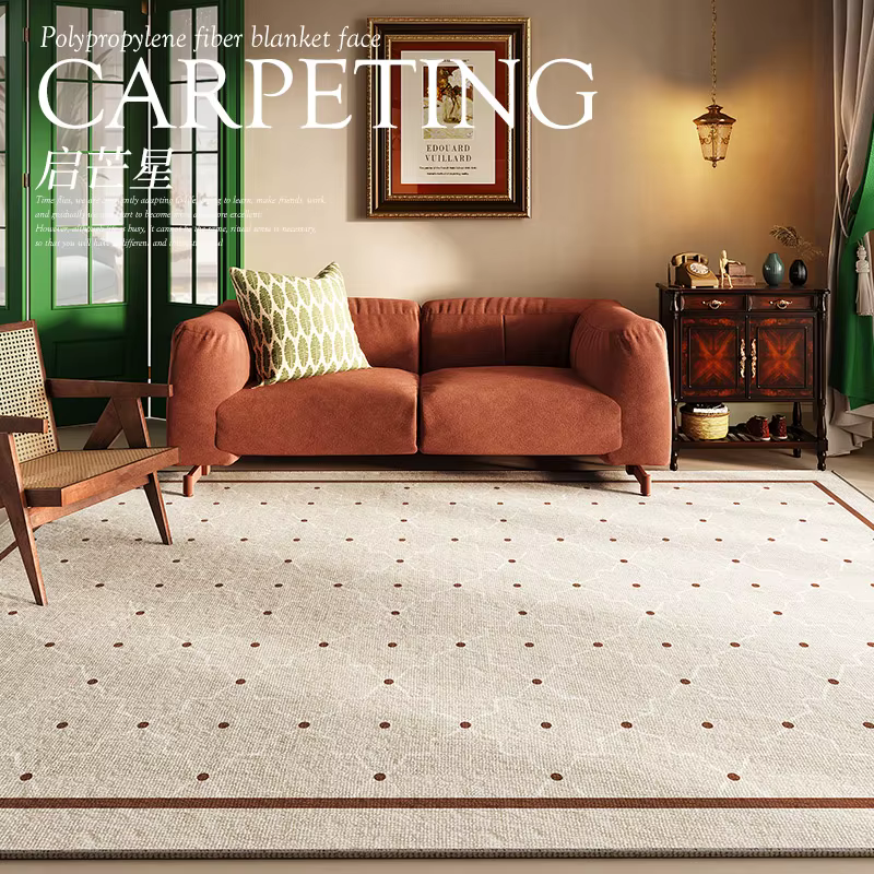 Tapis de décoration de salon rétro français, tapis de chevet épais pour chambre à coucher, grande su