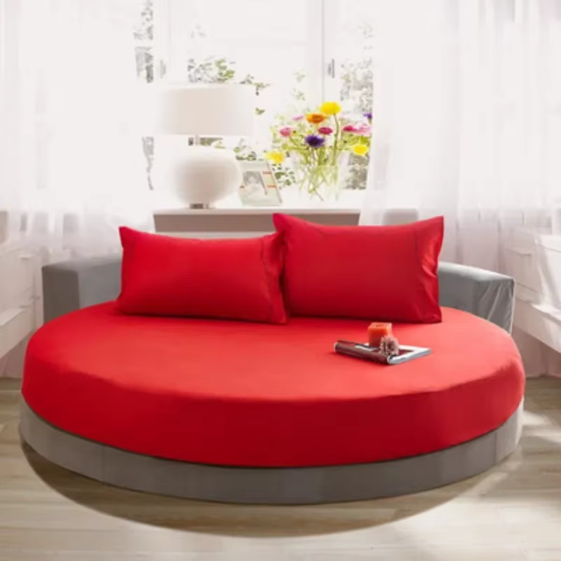 Drap-housse rond 100 % coton qualité hôtelière avec bande élastique 200/220 cm, housse de matelas re