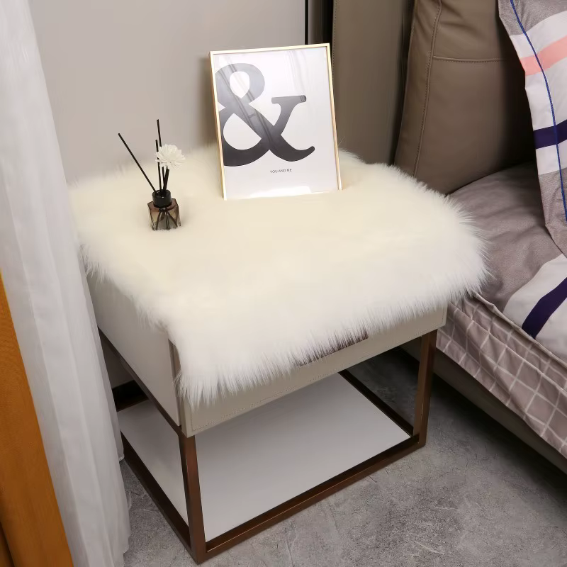 Tapis doux et moelleux en fausse fourrure, pour coiffeuse d'exposition, décoration de maison, tapis