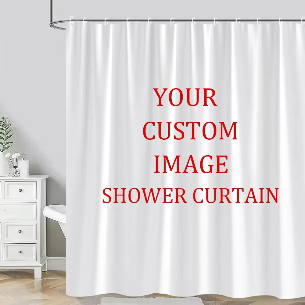 Rideaux de douche personnalisés avec photo moderne, tissu polyester imperméable, décor de rideau cha