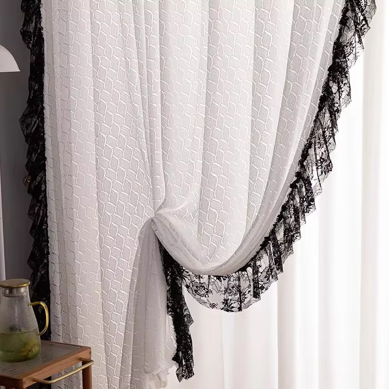 Rideaux français de style rétro pour salon, rideau de porte de chambre à coucher, rideaux luxueux en