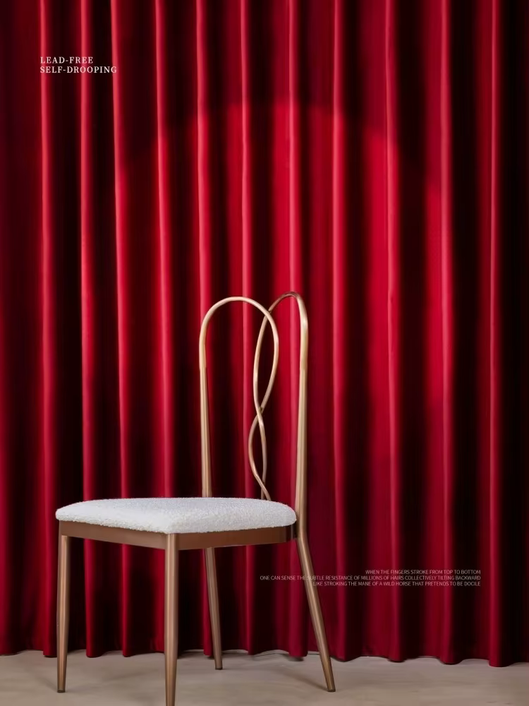 Rideaux en velours rouge à la mode, élégants, pour salon classique, chambre à coucher, théâtre, luxe