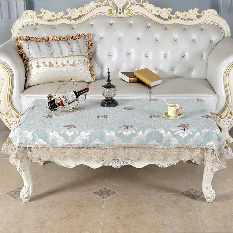 Nappe au crochet en dentelle brodée de designer, décoration florale rustique européenne élégante, co