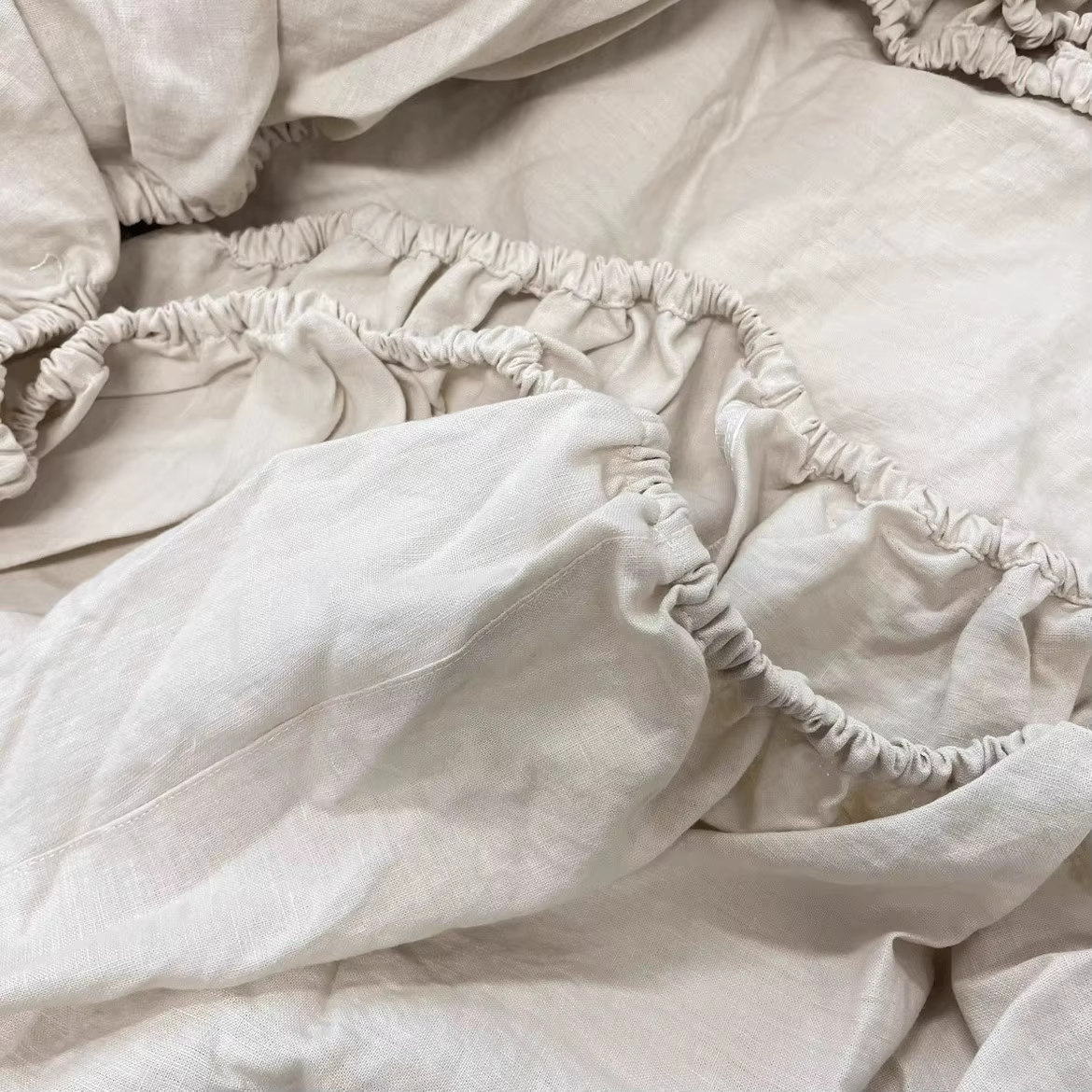 Drap de lit double 100% lin avec bande élastique, drap-housse doux, protège-matelas 190x140cm,90x200