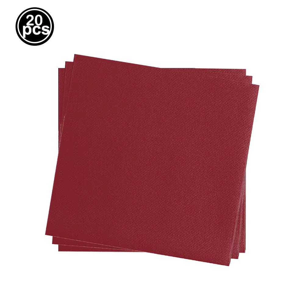 Serviettes en papier de couleur unie, 20 pièces, 12 couleurs, fournitures de décoration de Table pou