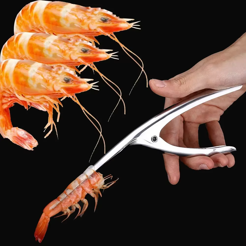 Éplucheur de crevettes en acier inoxydable, couteau de pêche aux crevettes, décortiqueur de homard, 