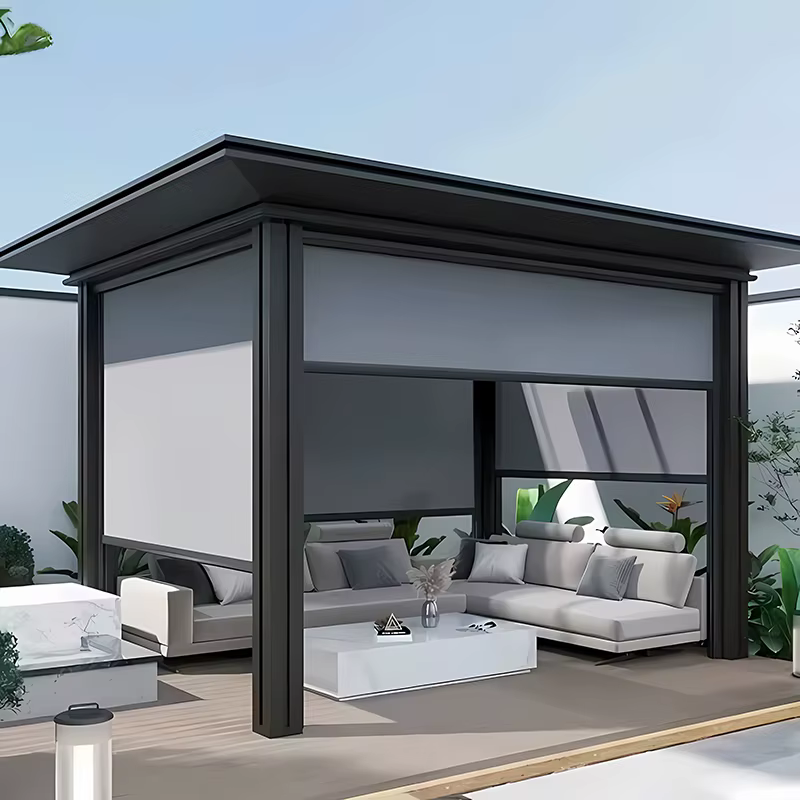 Rideau d'ombrage solaire télécommandé électrique, pour terrasse de Villa, Rail en alliage d'aluminiu
