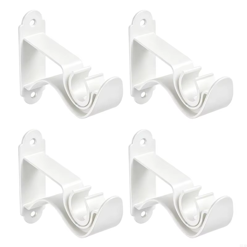 Lot 4 supports tringle à rideau simples, en fer, pour plafond, adaptés à une tringle 22/28Mm, pour