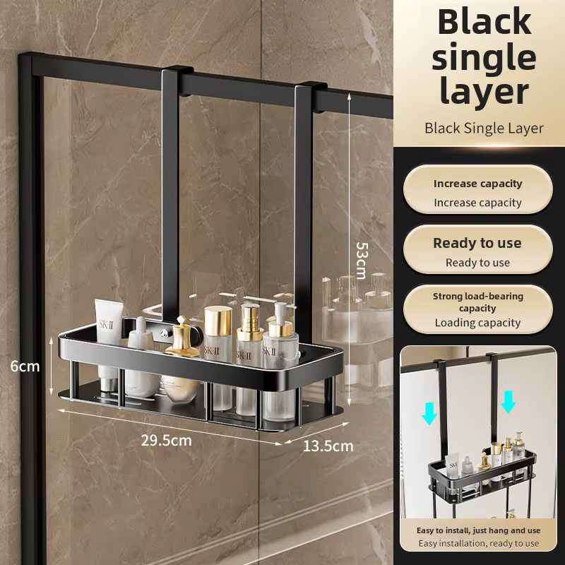 Support de rangement mural sans poinçon pour salle de bain, 1/2 niveaux, salle de douche sur la port