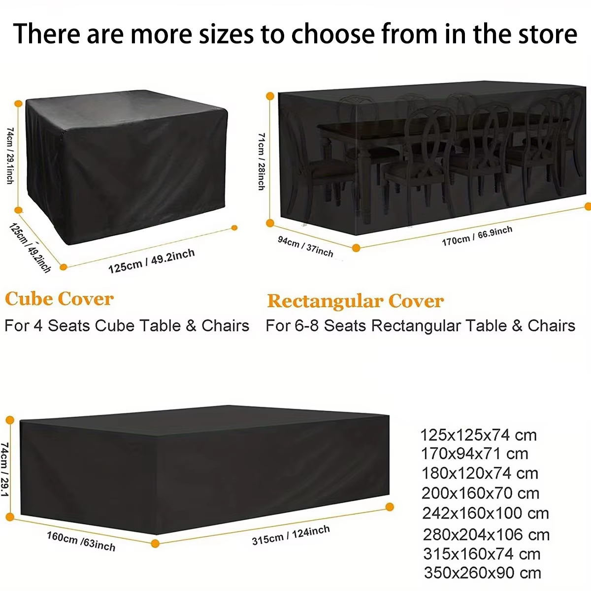 Grande couverture de Table rectangulaire multi-tailles, housse de Protection Durable pour meubles de