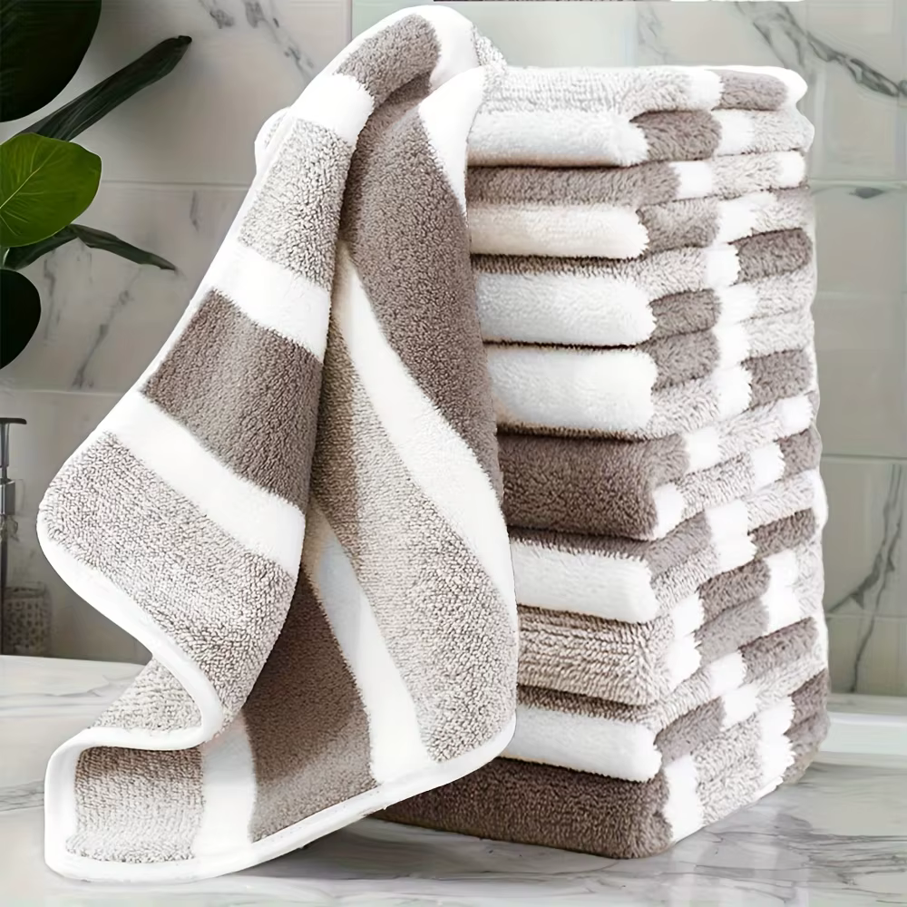 Lot de 10 serviettes carrées multi-usages, 30×30 cm. Doux et agréable pour la peau, séchage rapide e