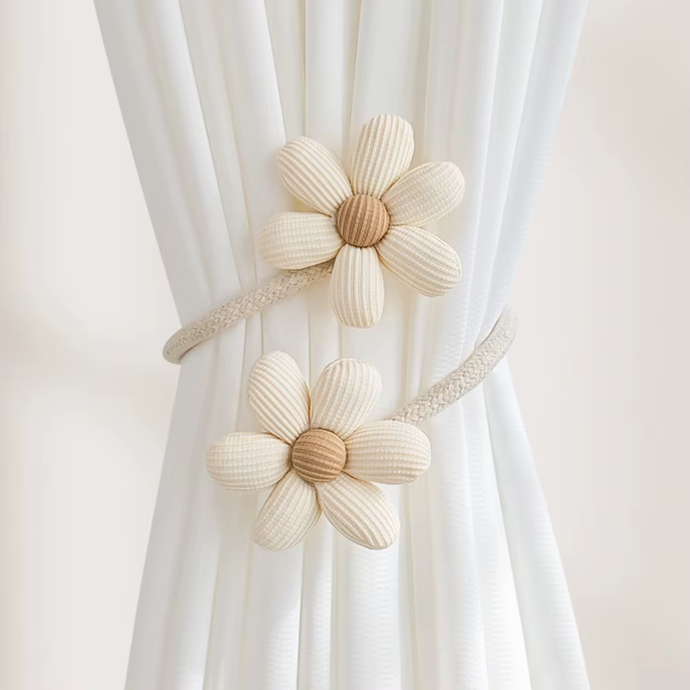 Sangles de rideau à fleurs, boucles de rideau pliables, accessoires de rideau en gaze, dessin animé,