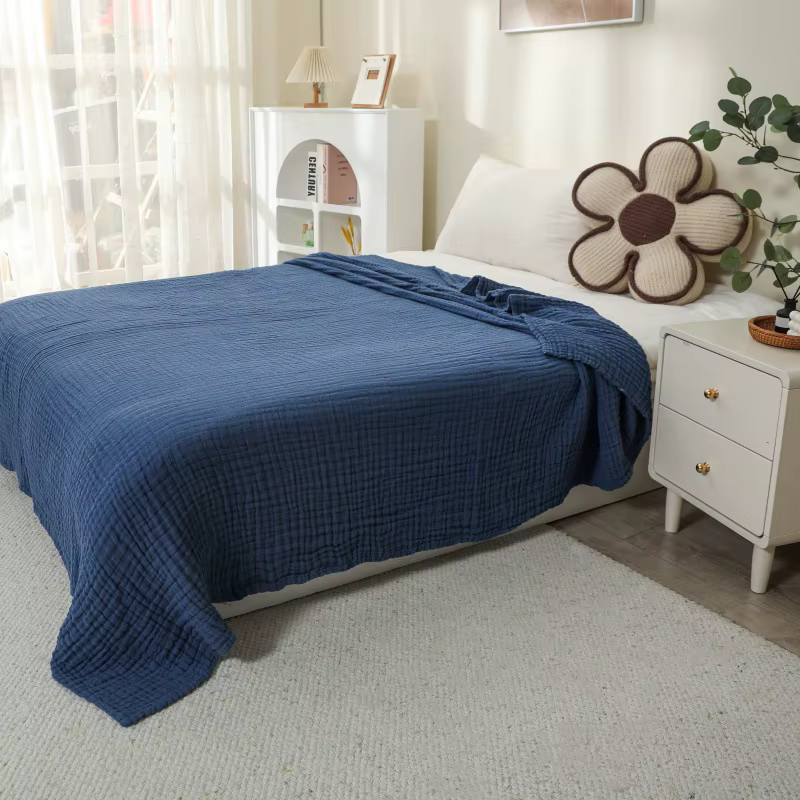 Couverture 100% coton pour lit, couverture de lit en mousseline douce, couvre-lit léger et respirant