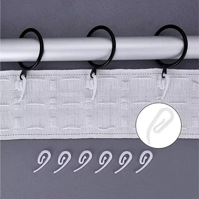 Jeu crochets pour rideaux en PVC, crochet remplacement facile pour maison le bureau, Installation Si