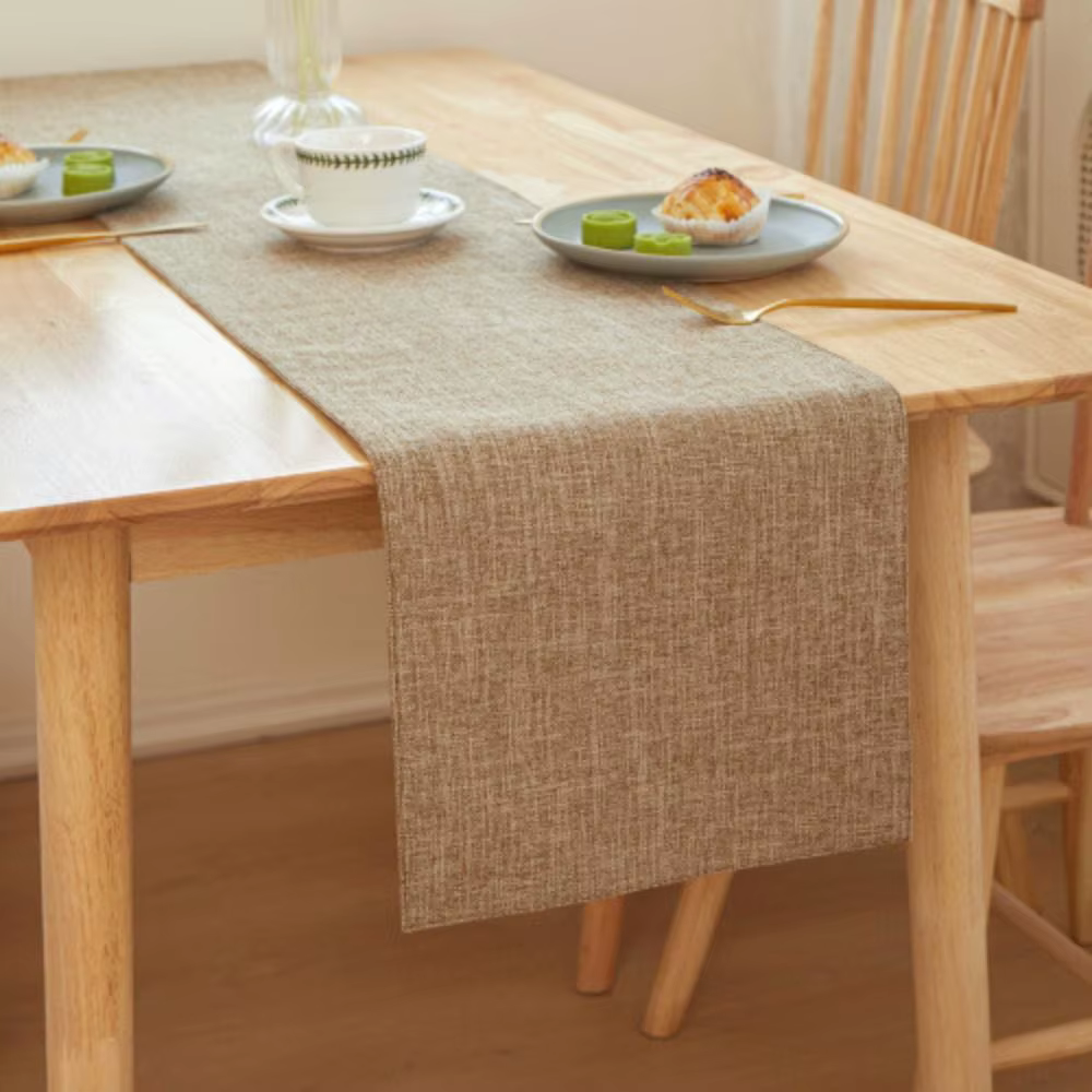 Nappe de table en lin pour décoration intérieure, couleur unie, rectangulaire, plus épaisse, 160 cm,