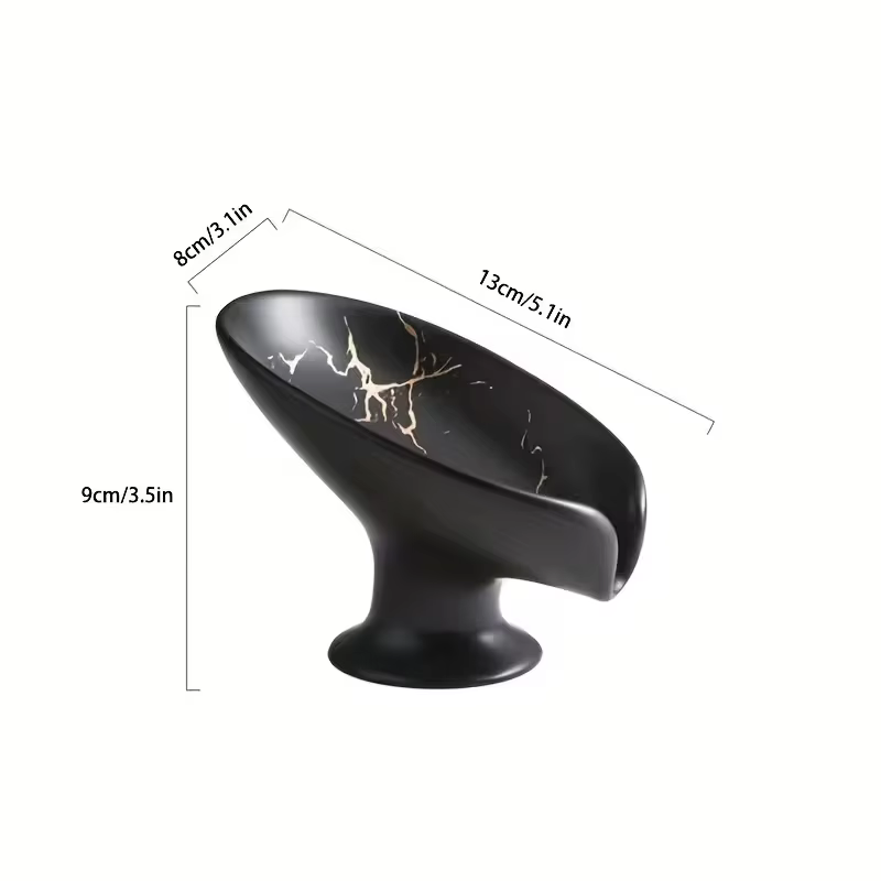 Porte-savon auto-drainant en céramique pour eau et engrais, aspect marbre, porte-savon en forme de f