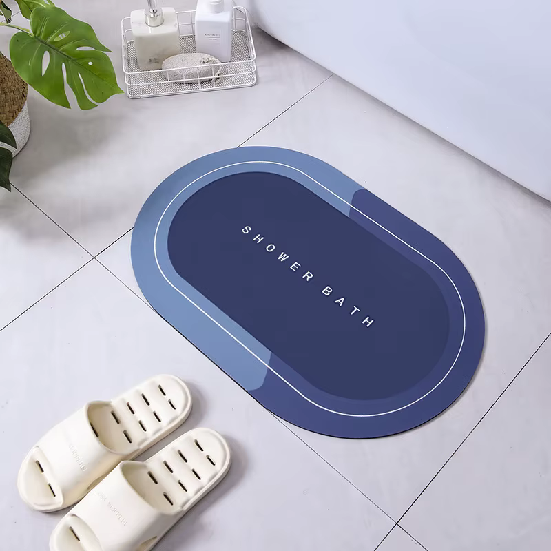 Tapis de bain absorbant antidérapant en diatomite pour salle de bain, tapis de douche, paillasson d'