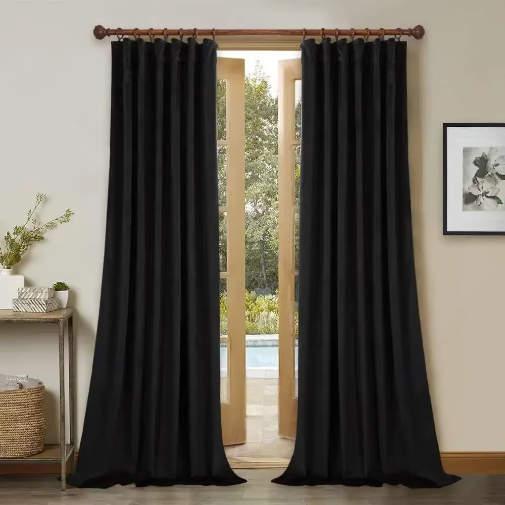 Rideaux épais en velours hollandais, pour salon, salle à manger, chambre à coucher, flanelle entière
