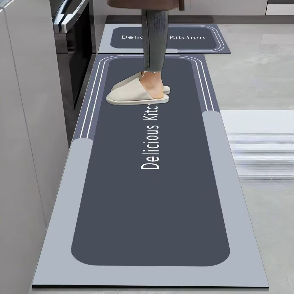 Tapis de cuisine VIKAMA absorbant l'eau et antidérapant, style simple, parfait pour la salle à mange