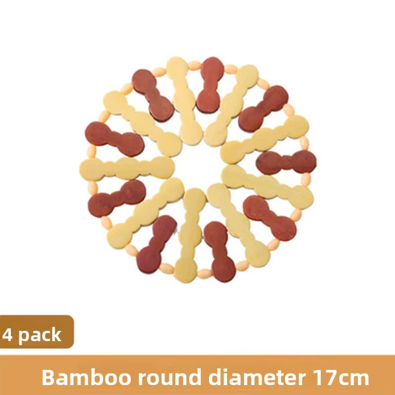Ensemble de sets de table en bambou résistant à la chaleur – Matériau écologique, fini les marques d