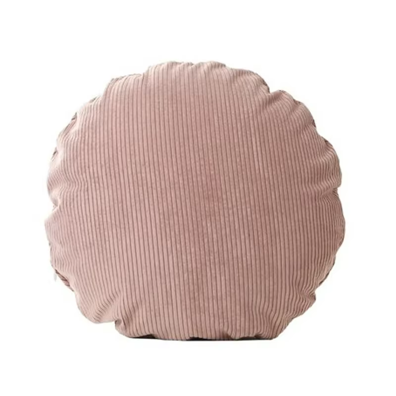 Housse de coussin ronde 45x45 50x50 60x60cm, style nordique, couleur unie, rayée, en velours côtelé,