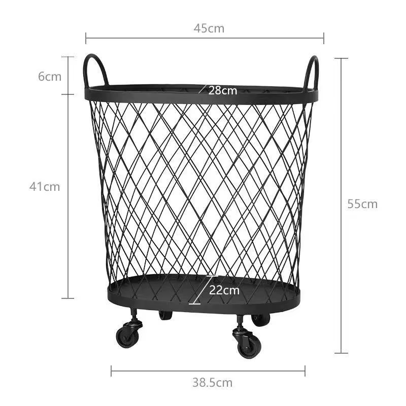 Panier à linge en fer nordique, bac de rangement de salle de bain de Style Ins, organisateur de joue