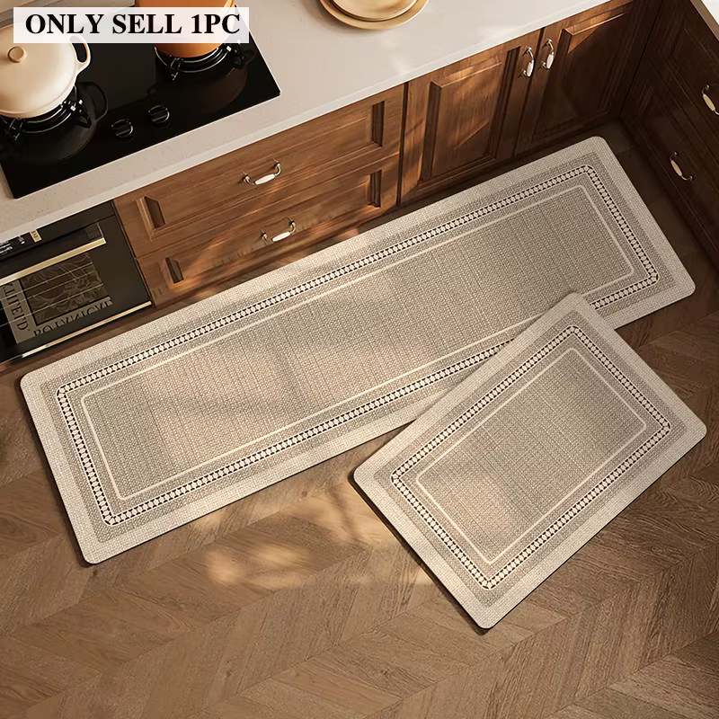Tapis de cuisine à rayures longues, résistant aux taches, durable, tapis de sol, style minimaliste, 