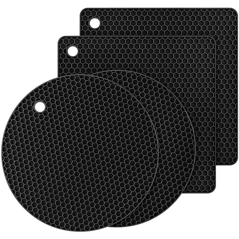 LMETJMA 4 pièces dessous de plat en Silicone pour casseroles et poêles chaudes tapis de dessous de p