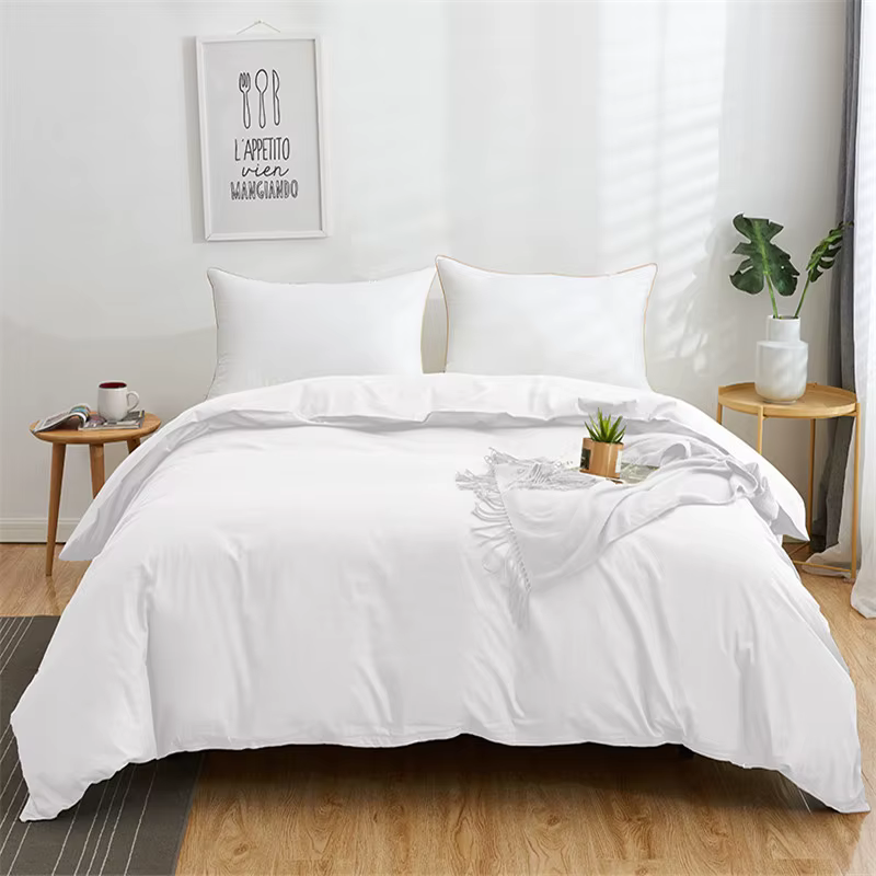 Housse de couette en pur coton, couleur unie, housse de couette, taille Queen, 180x200, 220x240
